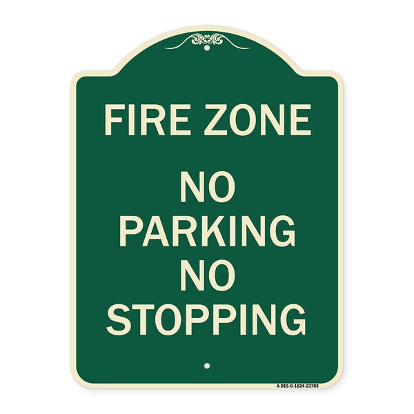 No Parking No Stopping Heavy-Gauge Aluminum Architectural Sign, 24" x 18", G-1824-23703